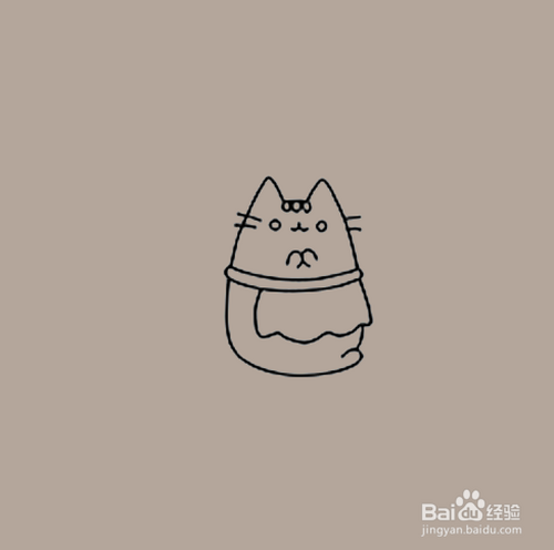 如何手工画做饭的小猫咪简笔画?