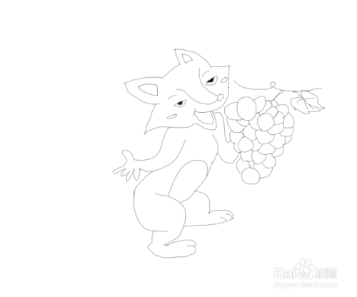 狐狸吃葡萄简笔画