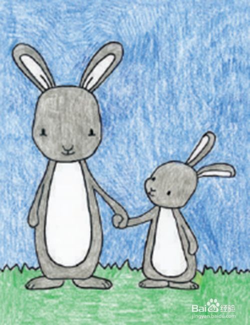 如何画一个兔妈妈和兔宝宝