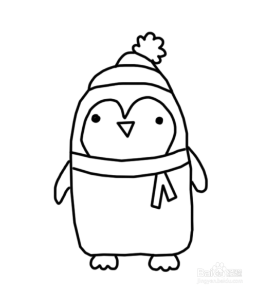 企鹅的卡通简笔画画法