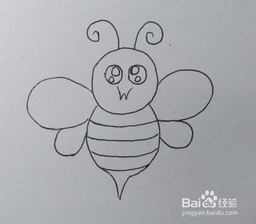 儿童简笔画:如何一步一步画一只可爱的小蜜蜂