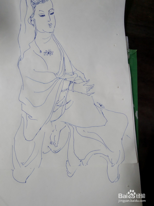 双勾观音像的画法
