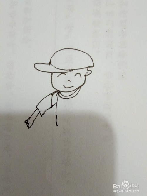 如何画背着书包的简笔画小男孩?