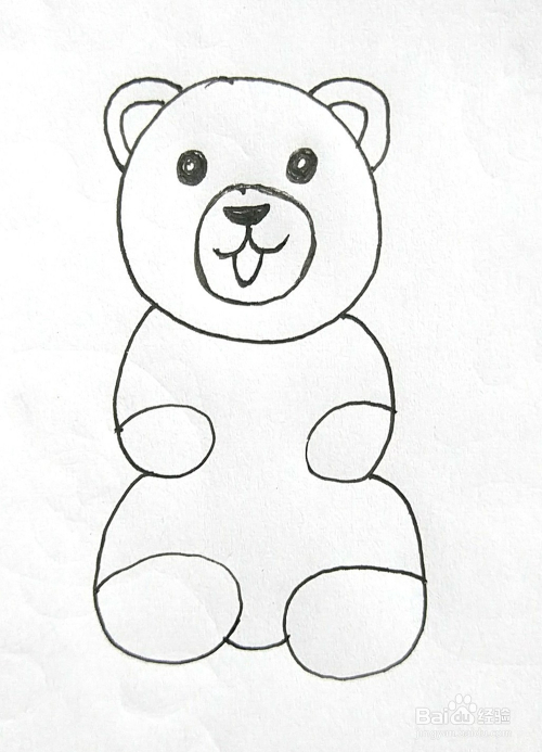 用数字0 6画可爱的小熊简笔画 创意简笔画怎么画