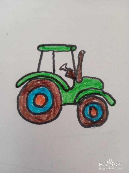 拖拉机的儿童画怎么画?