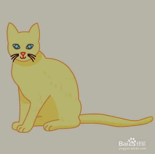 如何手工画长尾猫的简笔画?