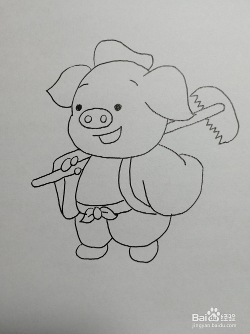 如何画西游记人物卡通简笔画之猪八戒