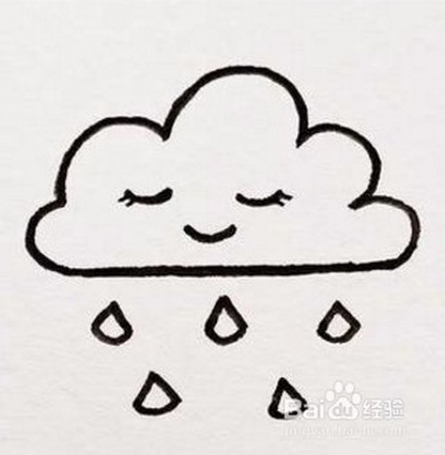 简笔画如何画出下雨的云朵