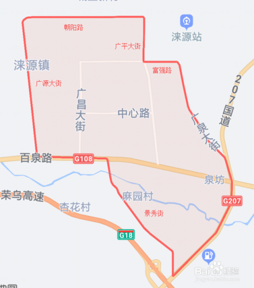 涞源县限行区域如图,几条道路围起来的部分.