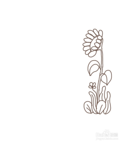 8 涂色完成后,给简笔画添加背景颜色. 可以添加一个蓝色的背景颜色.