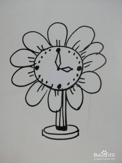 怎么画向日葵钟表