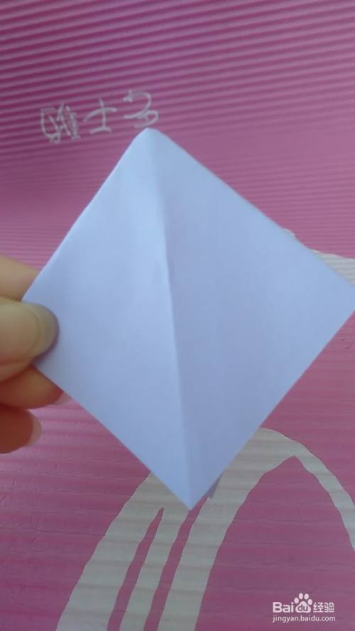 选取自己喜欢的正方形卡纸,折出米字线,再折叠出双正方形.如图