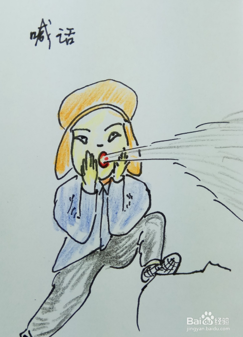 怎样画简笔画大声喊话?