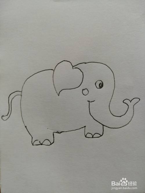 可爱的大象怎么画