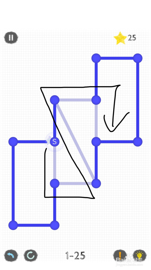 一笔画:世界1第24,25关攻略