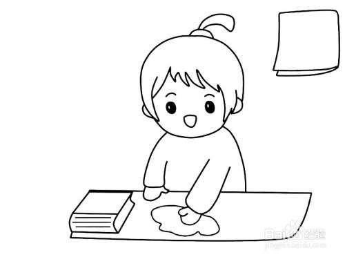 怎么画劳动节孩子做家务的简笔画