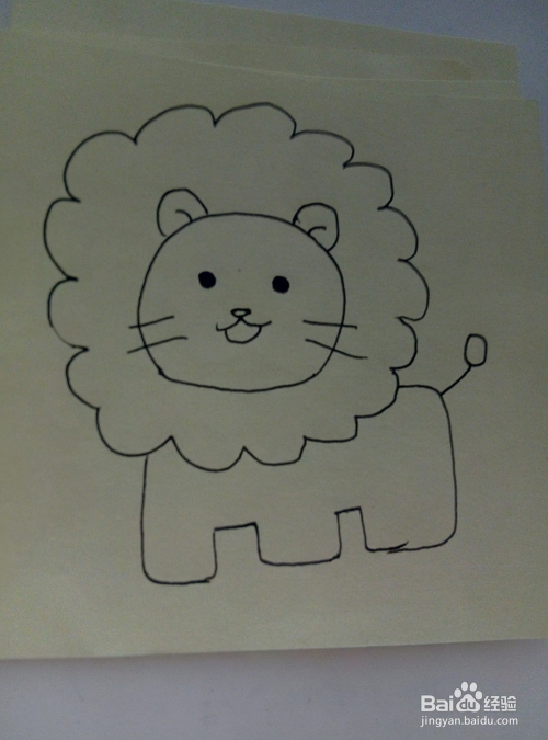 怎么画一头可爱的小狮子少儿简笔画