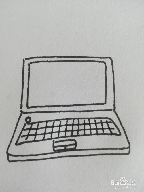 怎么画笔记本电脑的简笔画,笔记本电脑简笔画