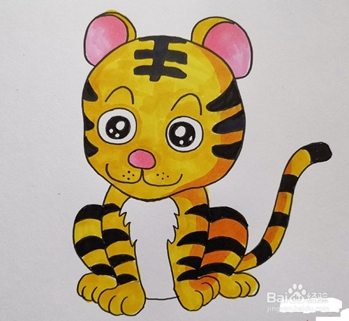 怎么画一只可爱的小老虎