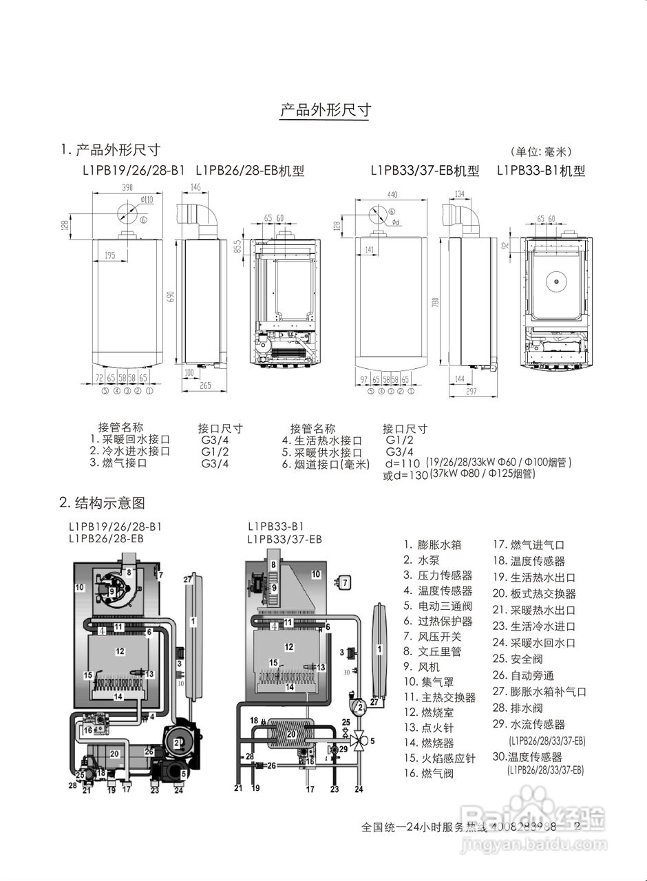 史密斯l1pb37-eb燃气采暖热水炉使用说明书