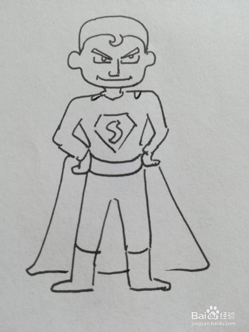 怎么画简单的卡通超人
