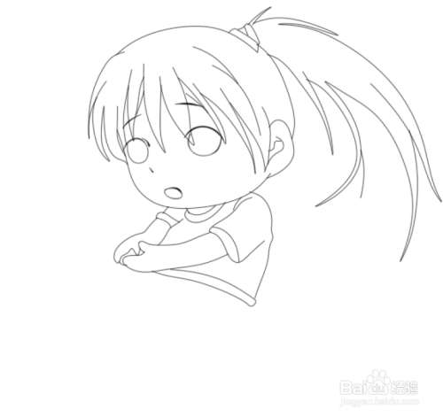 简笔画--q版打排球的女孩画法