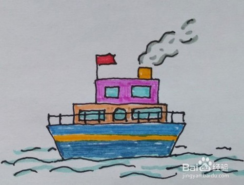 儿童简笔画:如何一步一步画一艘轮船