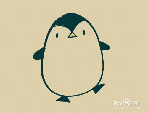 简笔画呆萌的小企鹅的画法