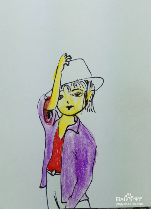 怎样画简笔画爱戴帽子的小女孩?