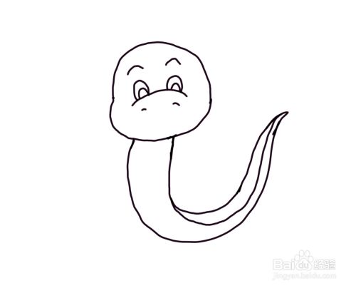 怎么画儿童彩色简笔画卡通动物蛇?