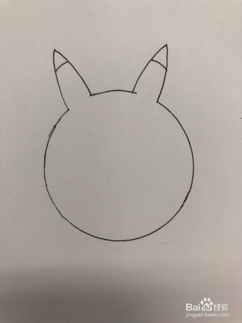 抖音简笔画用罐头盖画卡通版—皮卡丘
