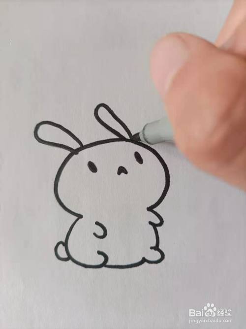 使用马克笔勾画出小兔子.