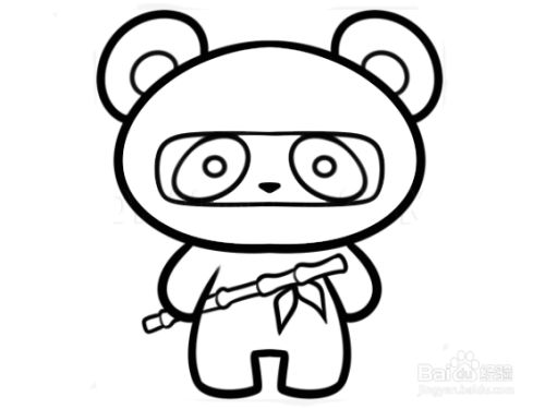 简单的小熊猫就画完了.