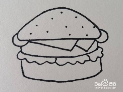 怎样画简笔画——汉堡
