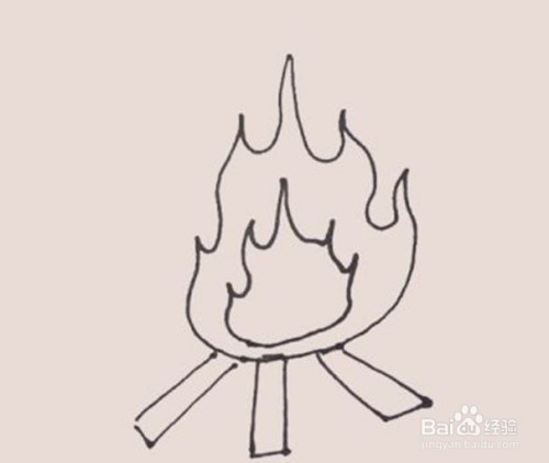 如何画一个火堆的儿童简笔画教程
