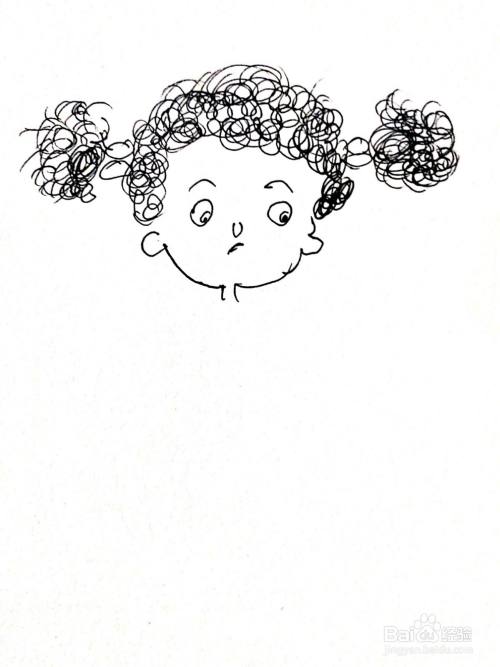 可爱的卷发小女孩怎么画