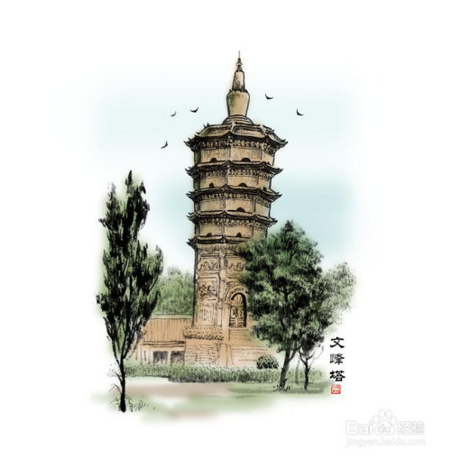 安阳标志性建筑简笔画