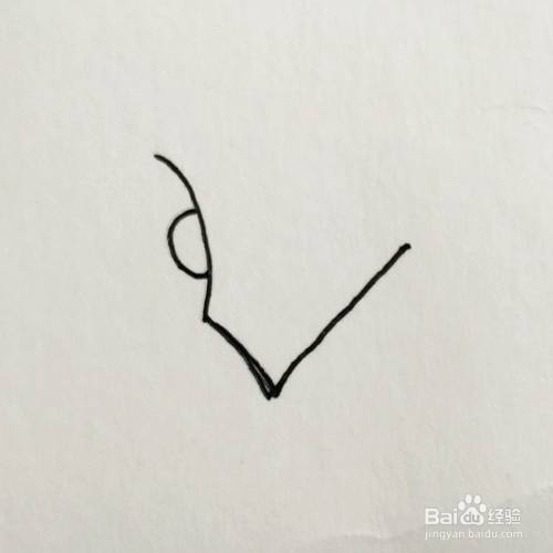 画一正一反两个弯弯的"括号",是她的左边脸