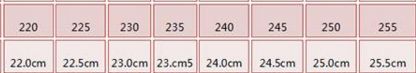 中国鞋子尺码上有两种表示方式,比如23,230,其实就是23cm,230mm