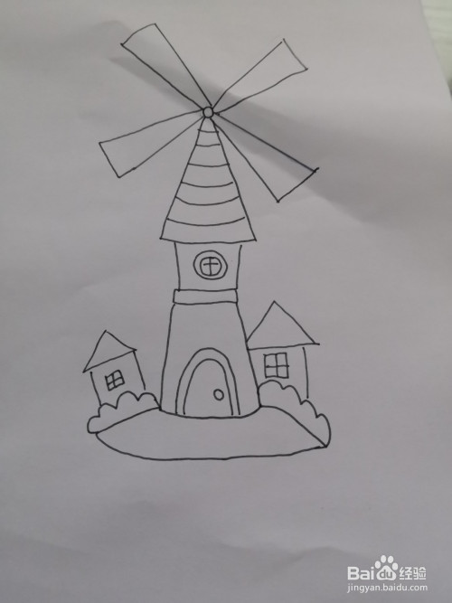 风车房子的简笔画