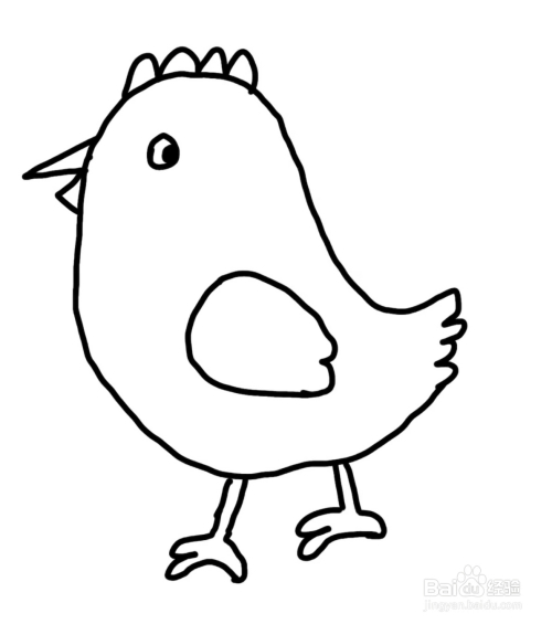 怎么画彩色简笔画动物小鸡
