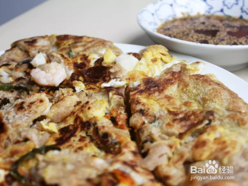 全麦豪华韩式海鲜煎饼,含蘸酱|平底锅