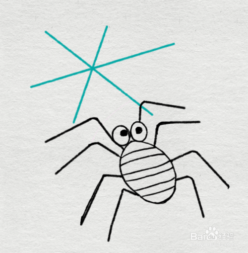 简笔画--如何画蛛蜘和蜘网的简笔画