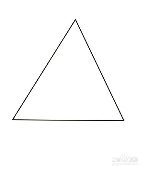 首先画一个三角形越纸张上