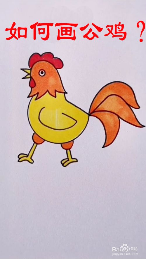 如何画公鸡?