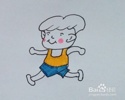 儿童简笔画:如何一步一步画一个跑步的人