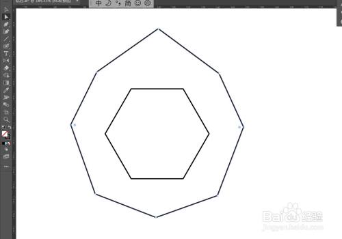 节点工具,适当调整一下8边形的形状,如图