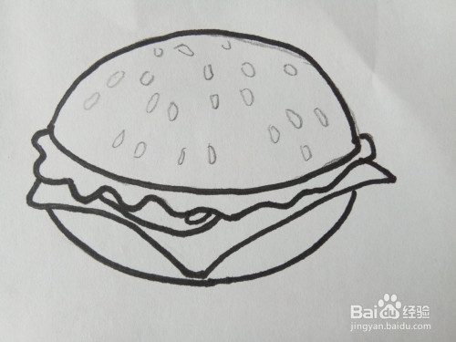 美味大汉堡的简笔画图片?