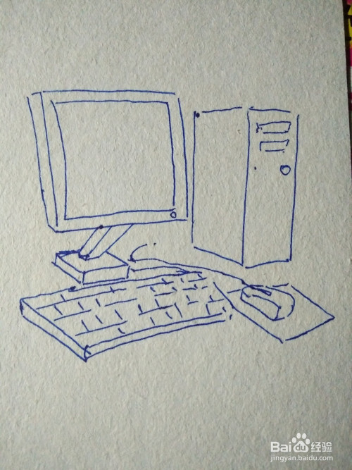 怎么画简单画台式电脑