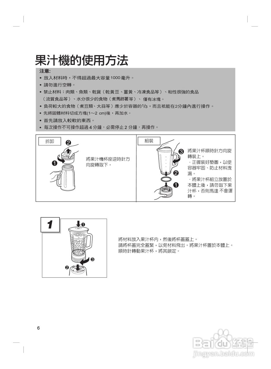 松下mx-101fg1全能果汁机使用说明书